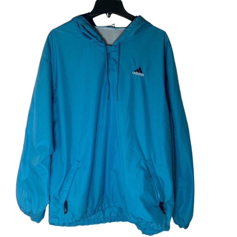 Adidas blue windbreaker with hood size M